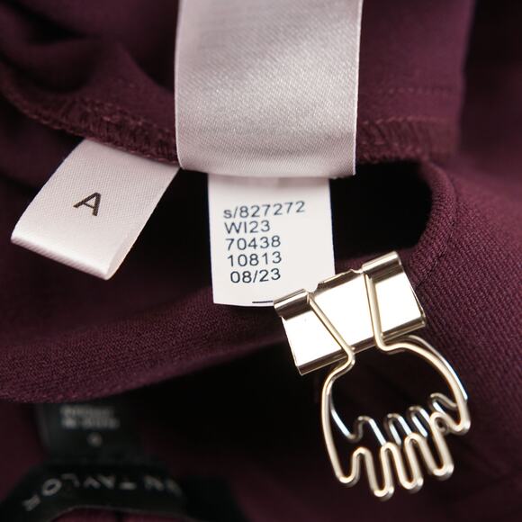 Ann Taylor High Waist Maroon Wine Purple Side Zip Pencil Pant Womens Sz 0 - Picture 11 of 11